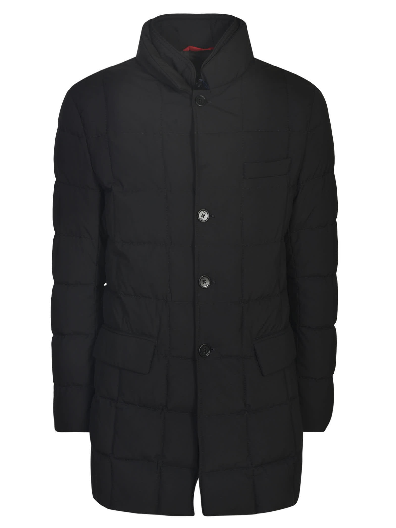 Shop Fay Quilted Buttoned Jacket In Black