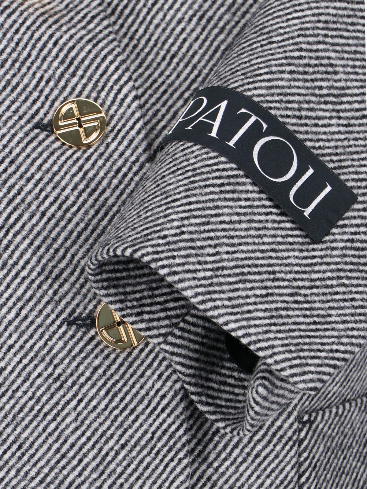 Shop Patou Crop Tweed Jacket In Gray