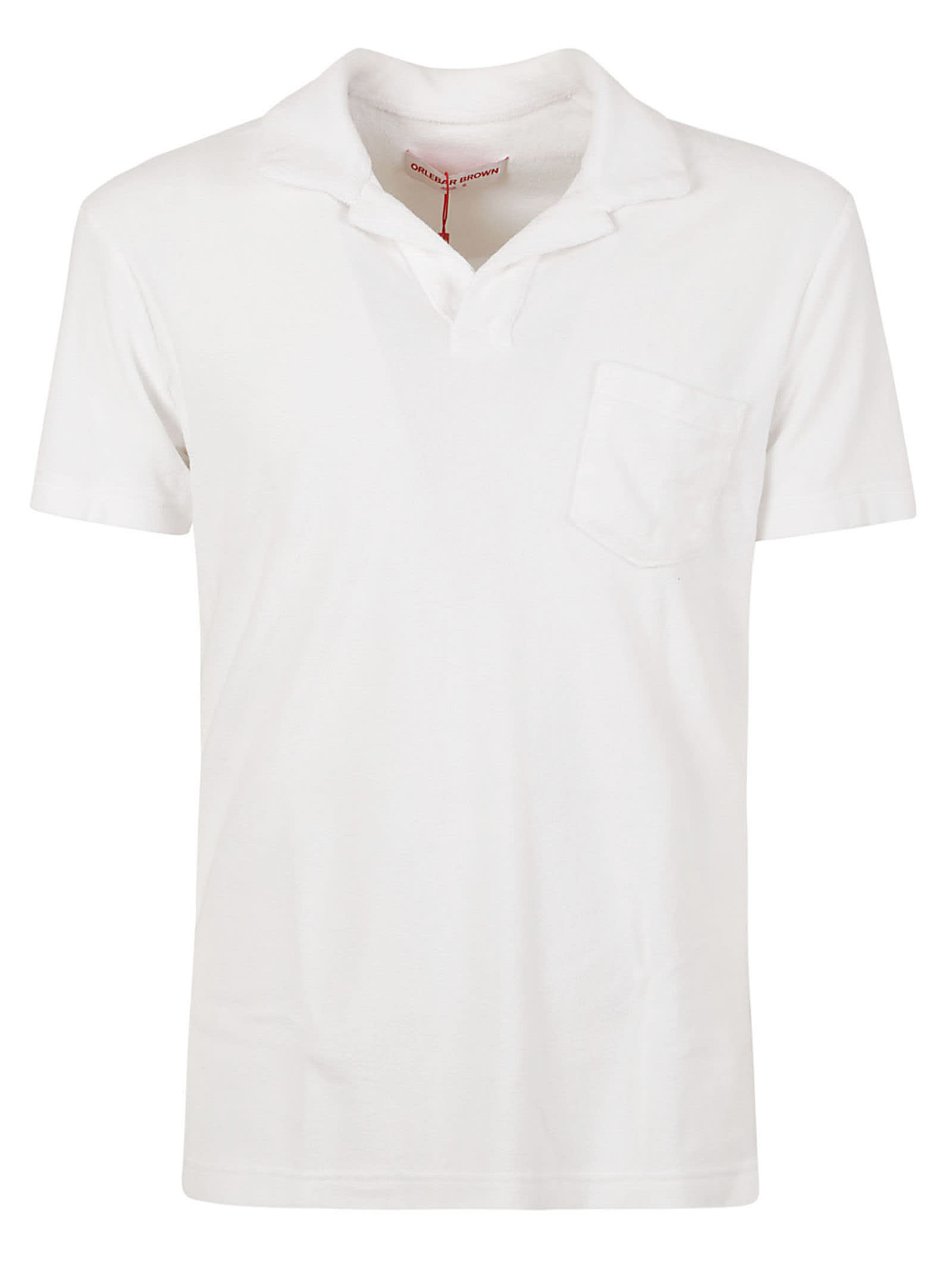 Shop Orlebar Brown Terry Polo Shirt In White