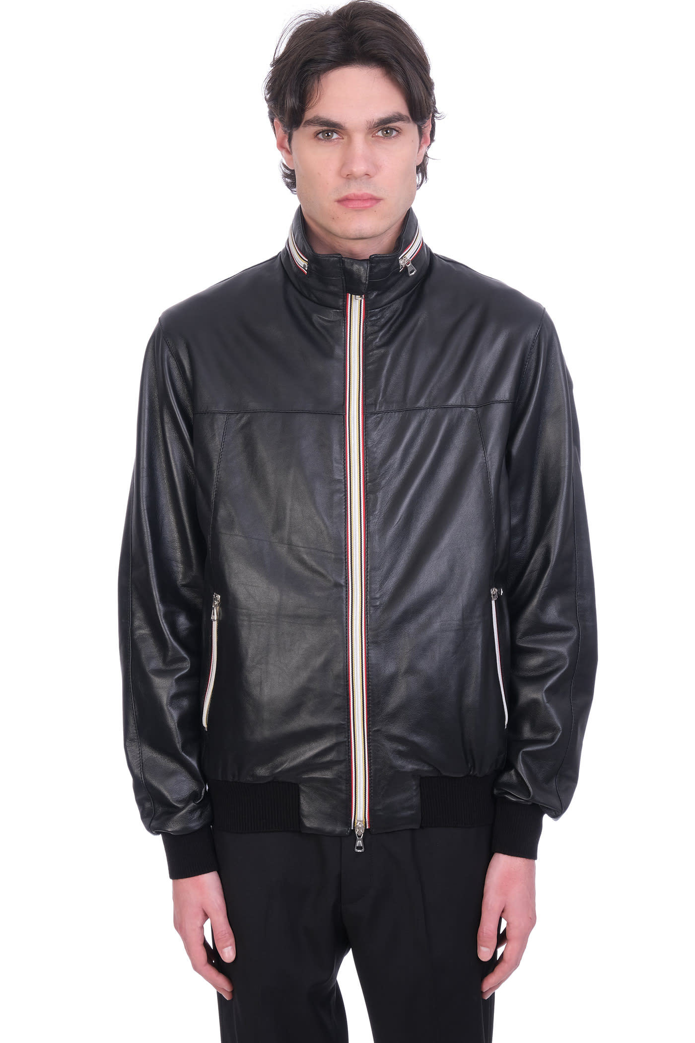 Low Brand Peter Biker Jacket In Black Leather