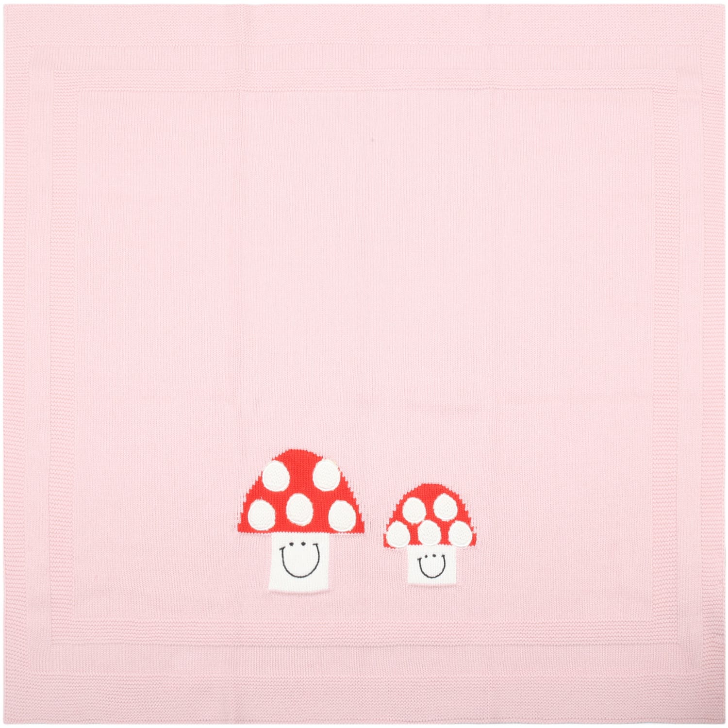 Stella McCartney Pink Blanket For Baby Girl With Mushrooms