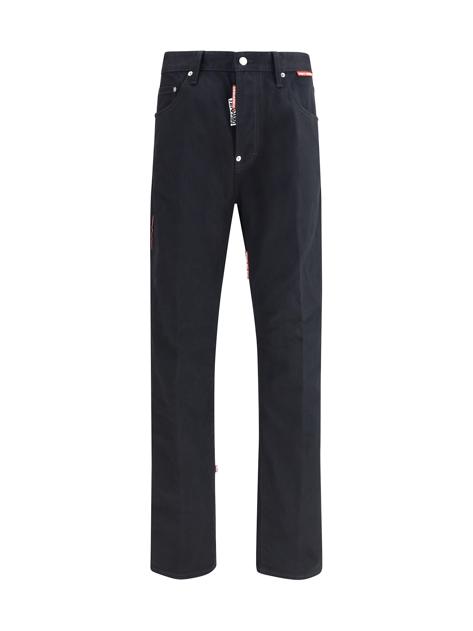 Dsquared2 Cotton Straight Jeans In Black