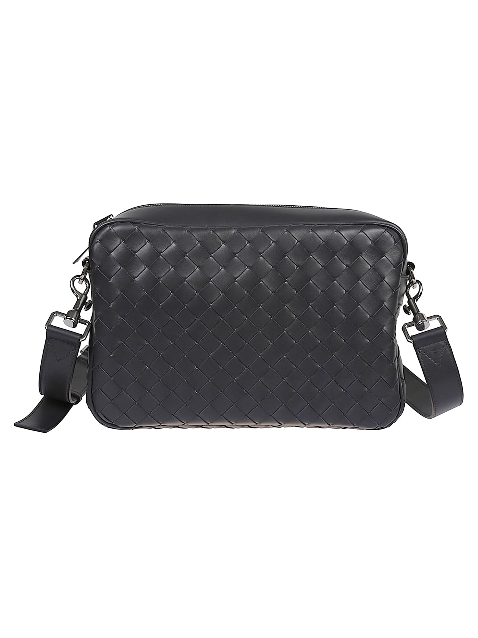 Bottega Veneta Braided Camera Bag In Black