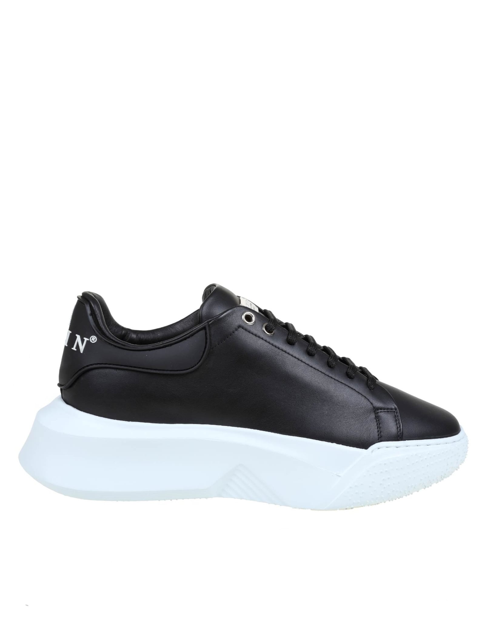 Philipp Plein Black Leather Lo-top Sneakers