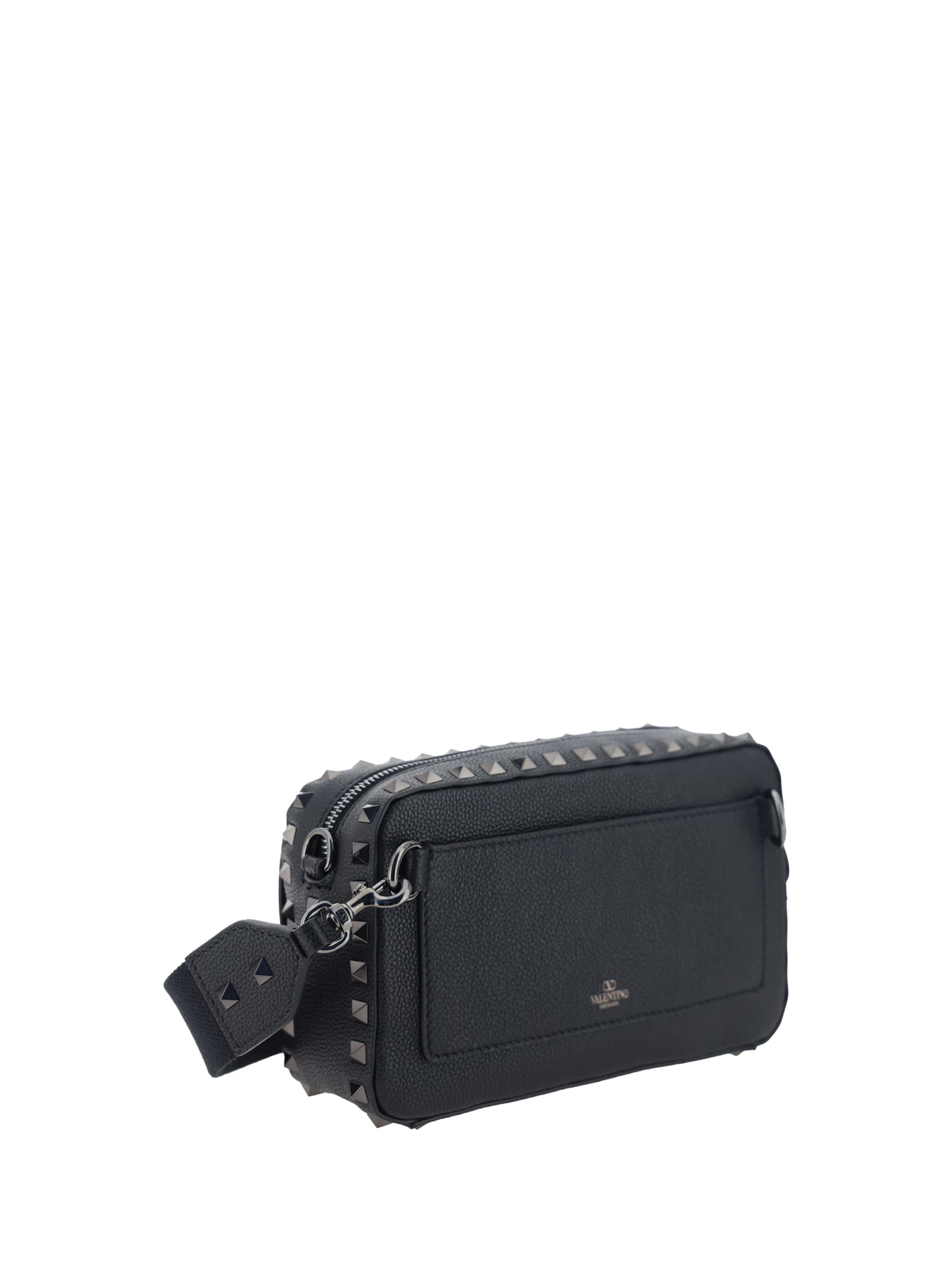 Shop Valentino Garavani Rockstud Shoulder Bag In Black