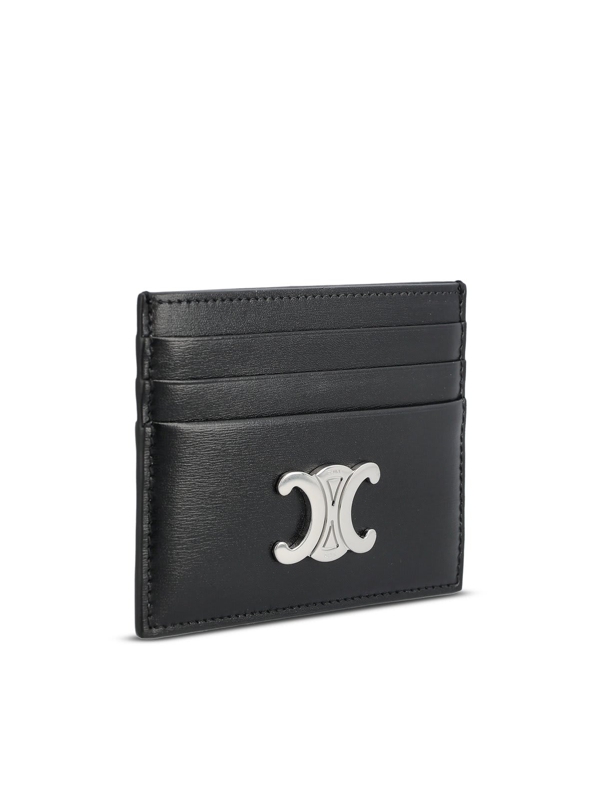 Shop Celine Triomphe Logo Plaque Card Holder