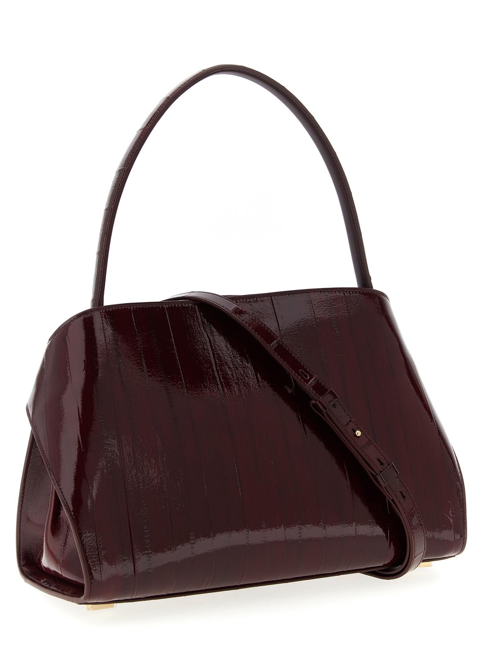 Ferragamo 'hug Soft (m)' Shoulder Bag In Burgundy