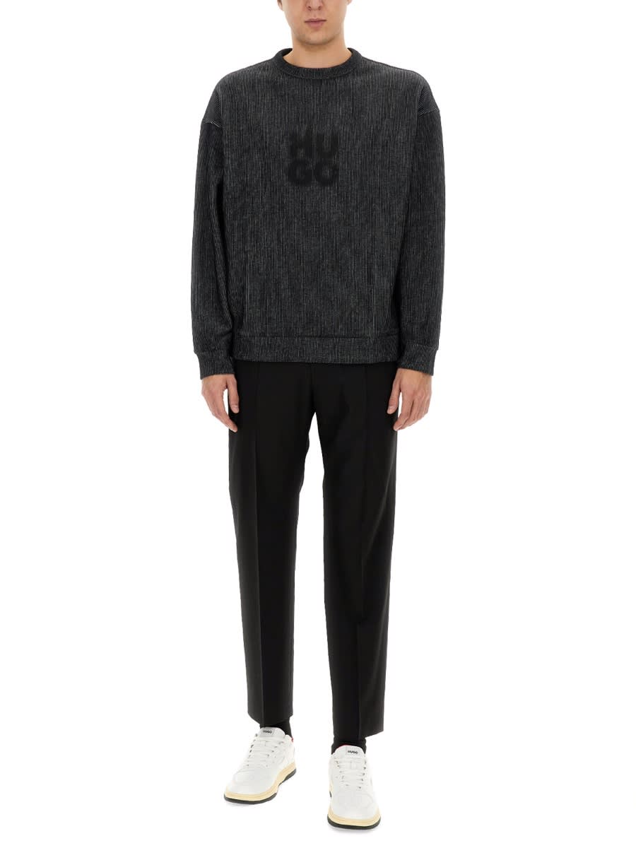 Hugo Boss Dinkam Mens Crew Neck Sweatshirt In Black