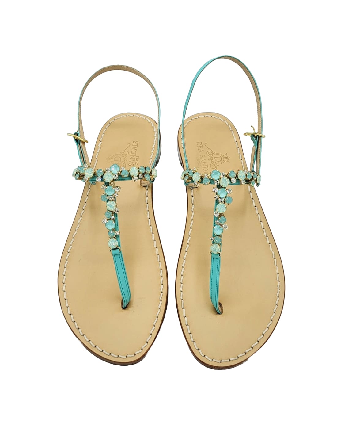 Dea Sandals Capri Paradise Sandals Aqua Green In Aqua Green, Mint Green, Crystal