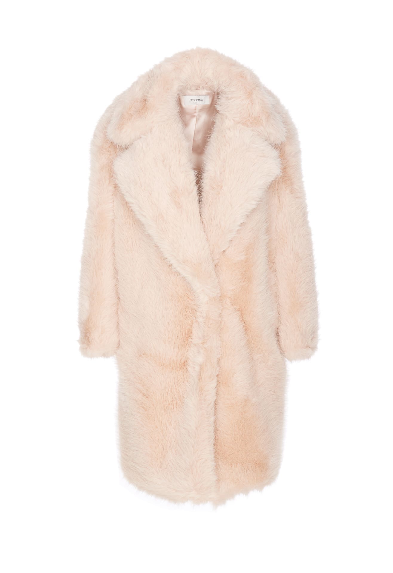 Shop Sportmax Manico Faux Fur Coat In Pink