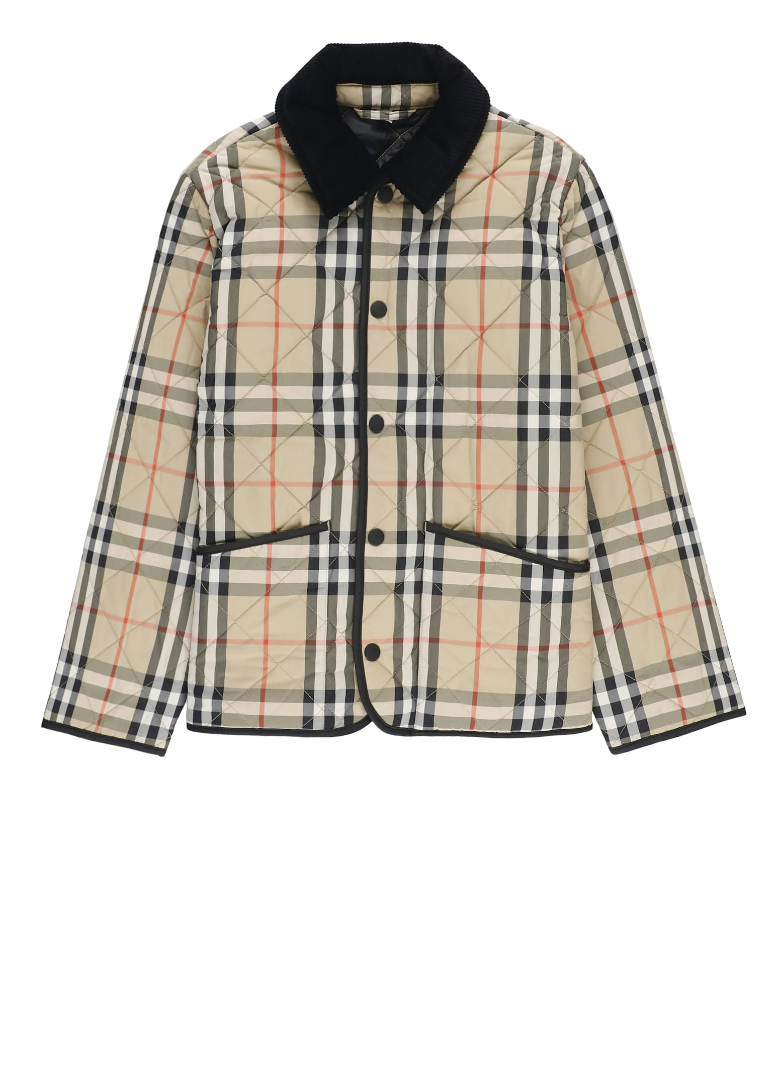 Burberry Milo Check Quilted Jacket In Neutral