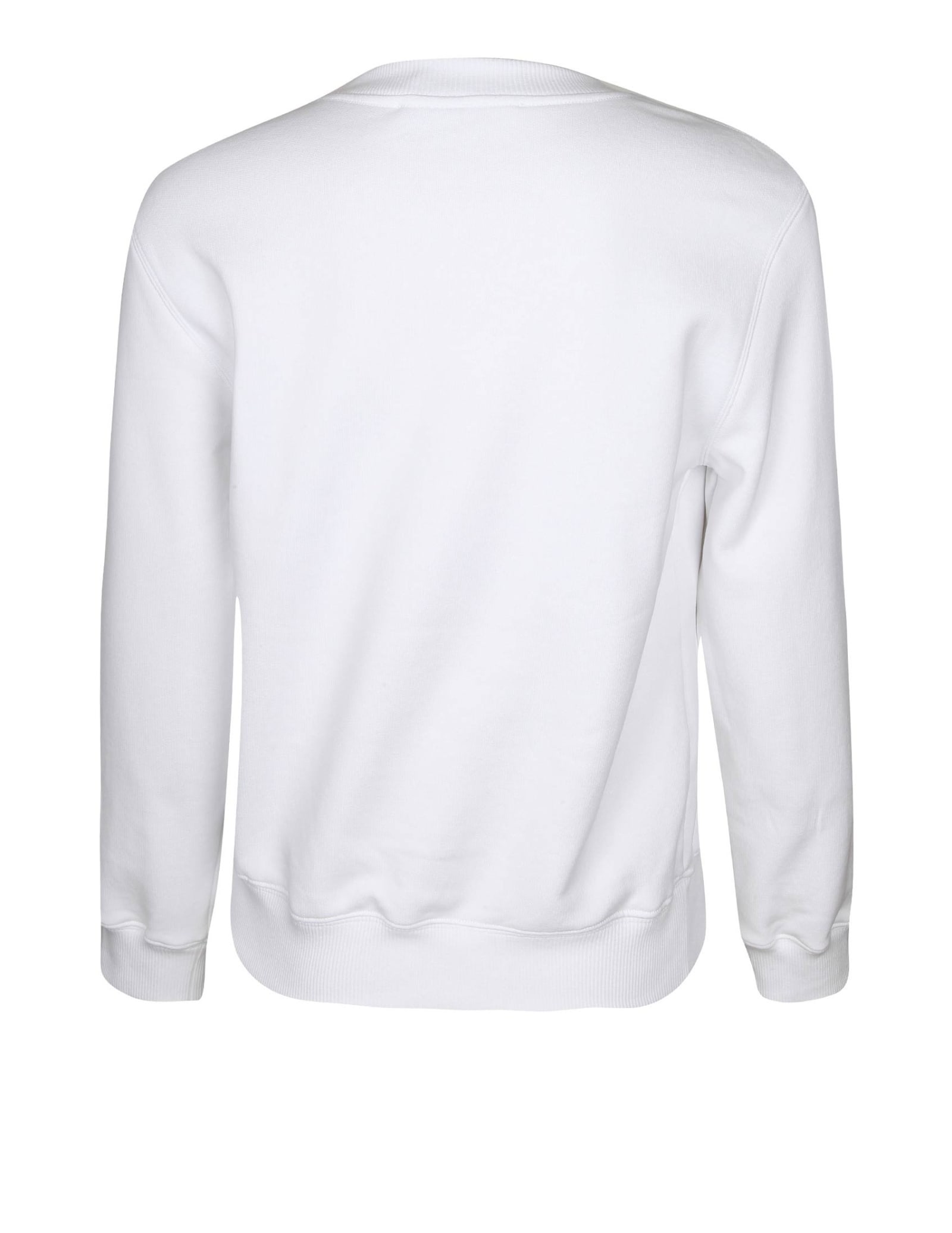 LANVIN COTTON SWEATSHIRT WITH EMBROIDERED LOGO, WHITE COLOR 