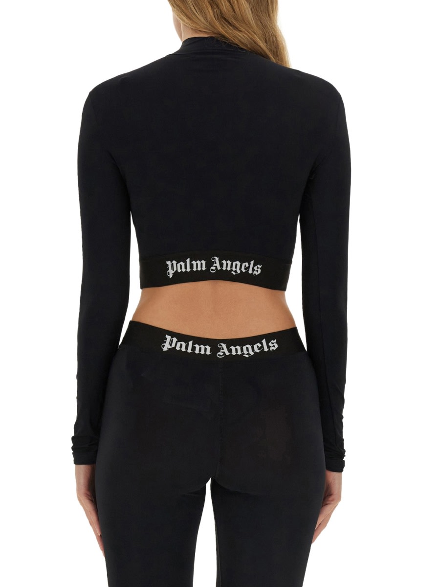 Shop Palm Angels Tops With Logo In Black