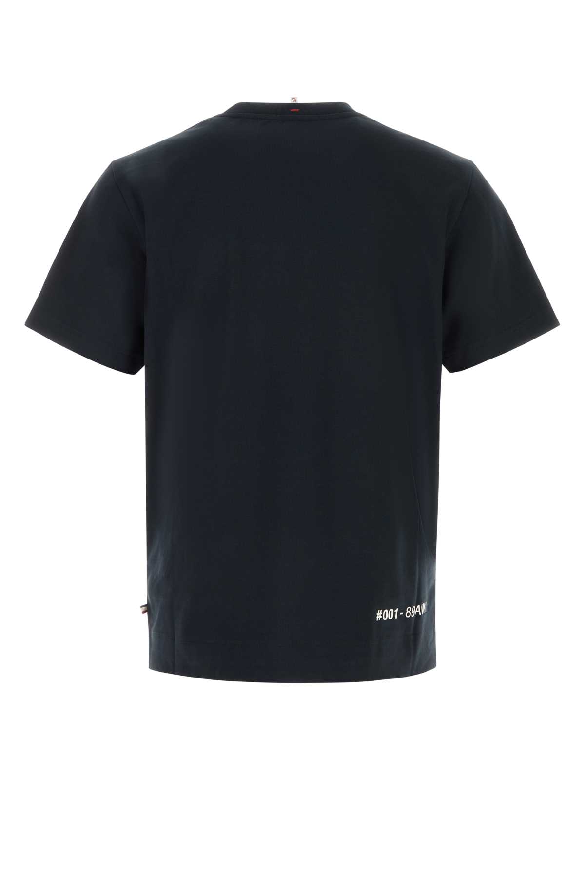 Moncler Grenoble Midnight Blue Stretch Cotton T-shirt In Black