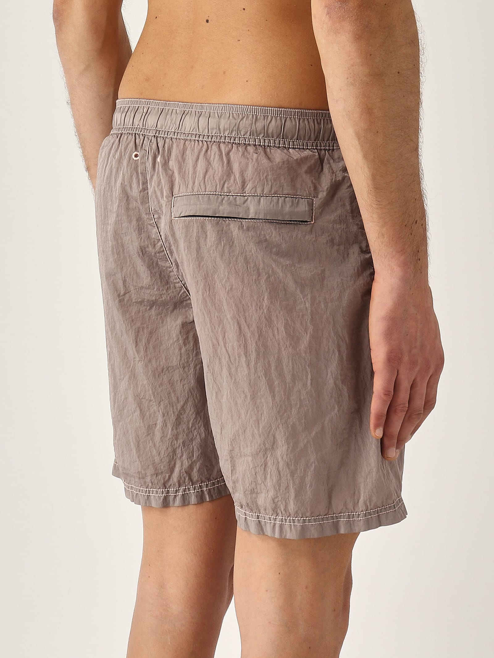 Stone Island Costume Con Logo Compass Swim Shorts In Gray