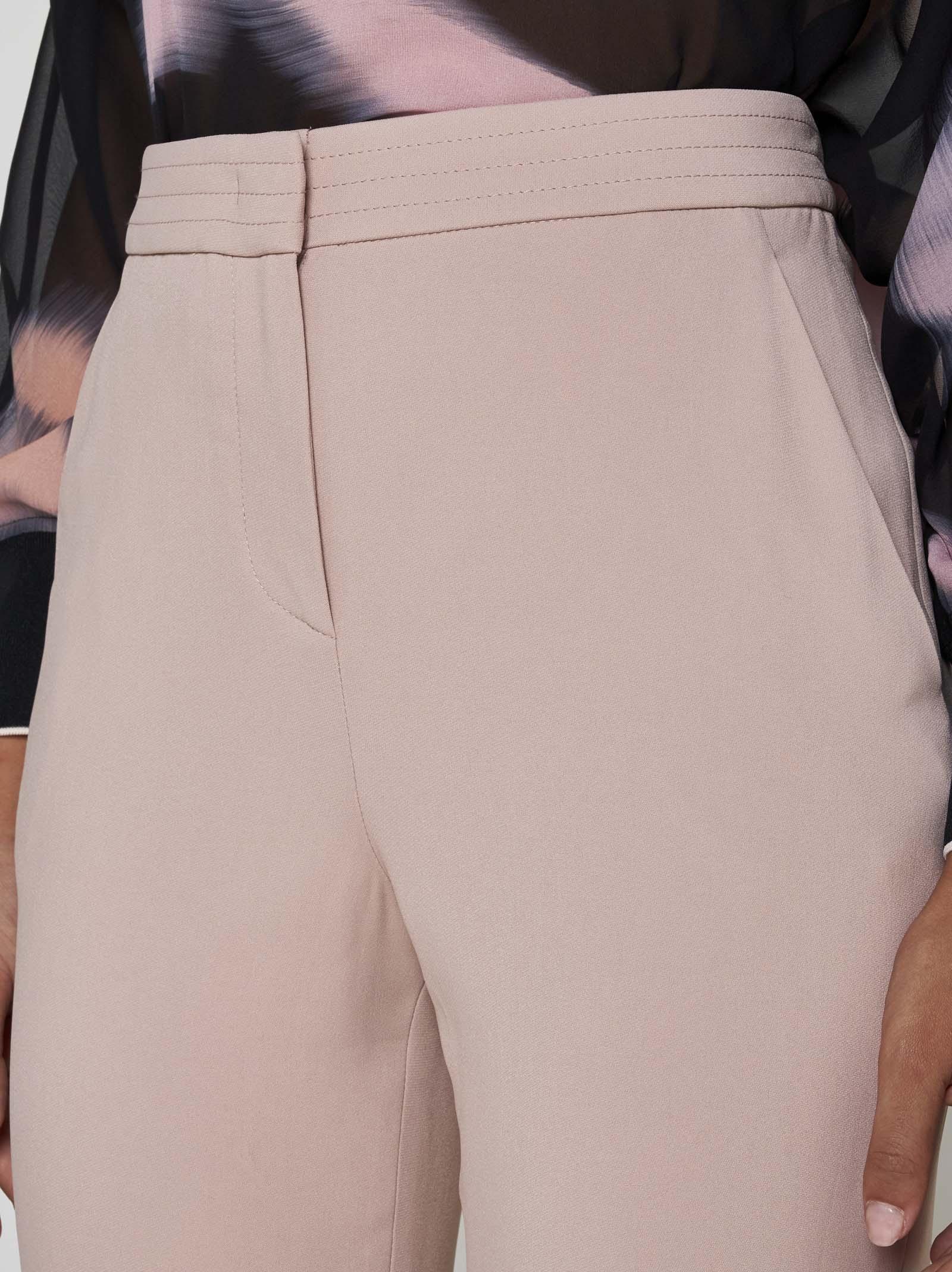 Shop Giorgio Armani Viscose Flared Trousers In Blush Pink