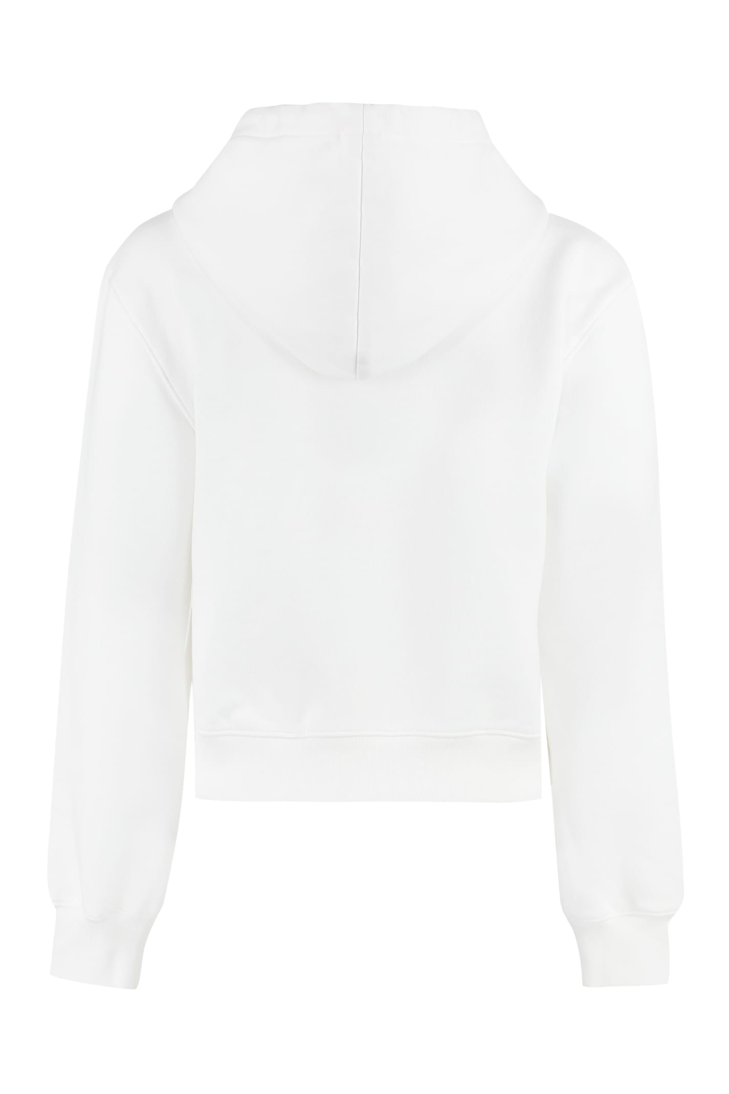 Shop Moschino Cotton Hoodie In White