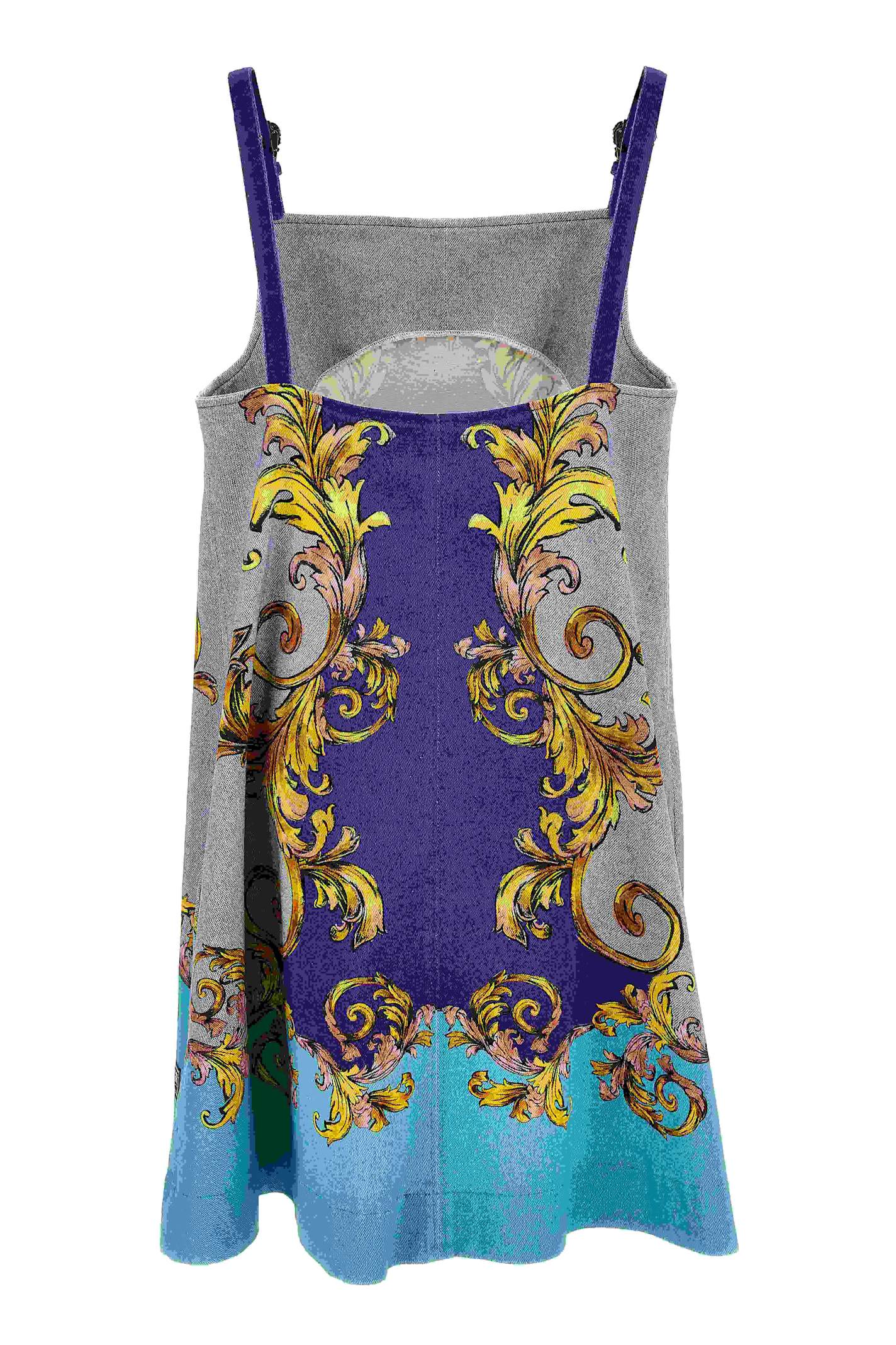 Versace Jeans Couture Baroque Print Dress In Purple