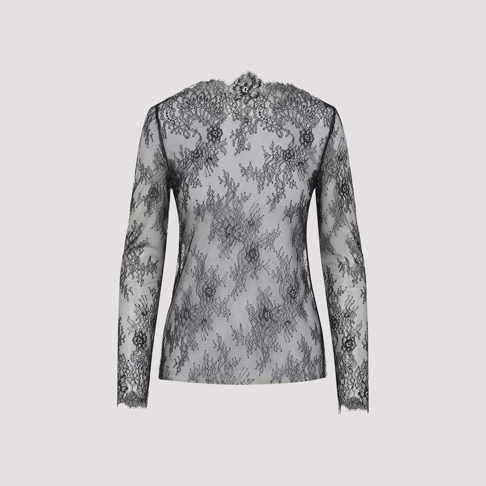 Alberta Ferretti Alberta Ferreti Lace Ls T-shirt In Gray