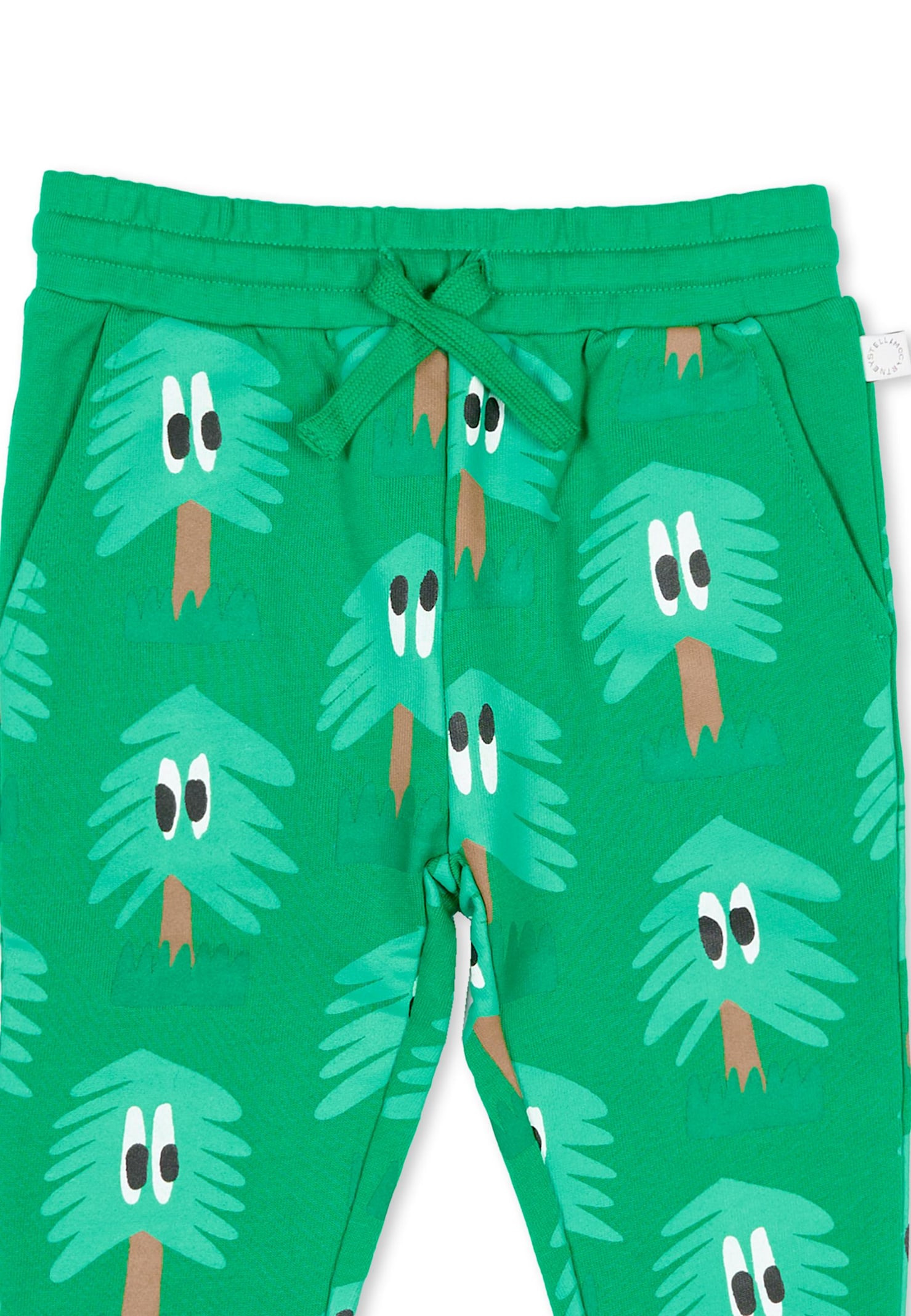 Stella Mccartney Green Trackpants With Fir Trees For Baby Boy In Green