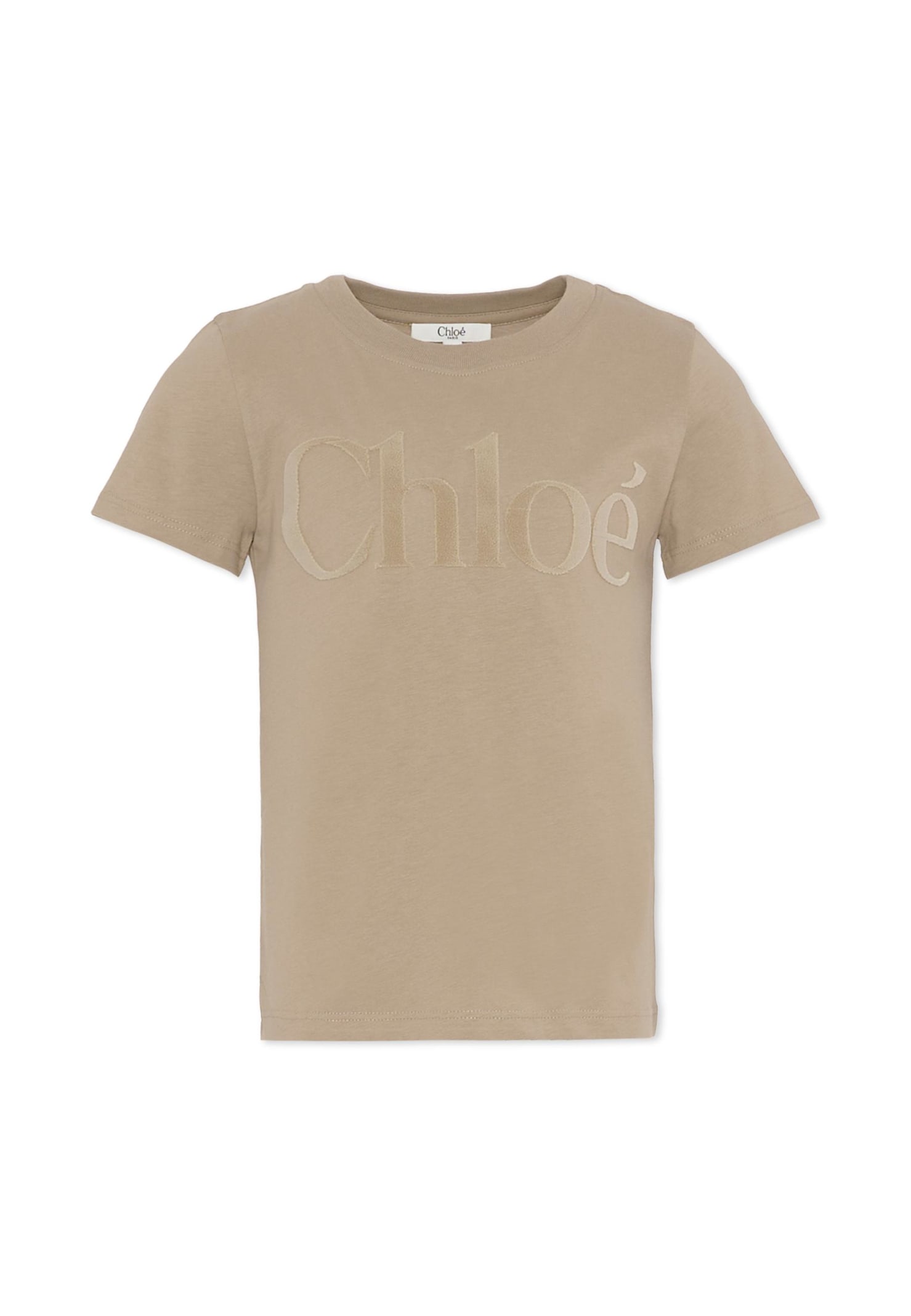 Chloé Organic Cotton Logo T-shirt In Brown
