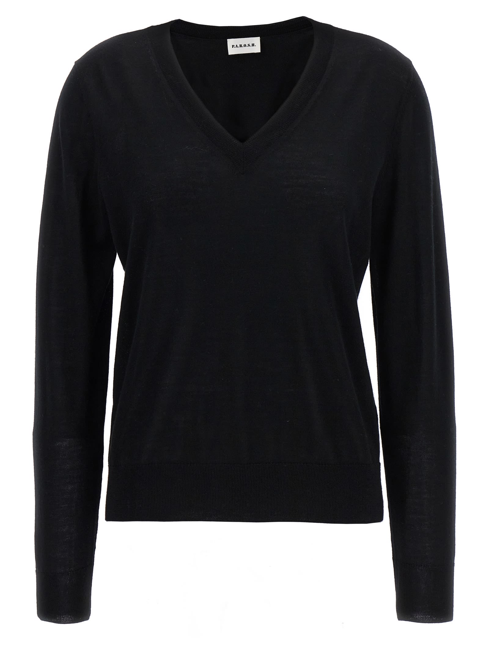 Shop P.a.r.o.s.h V-neck Sweater In Black