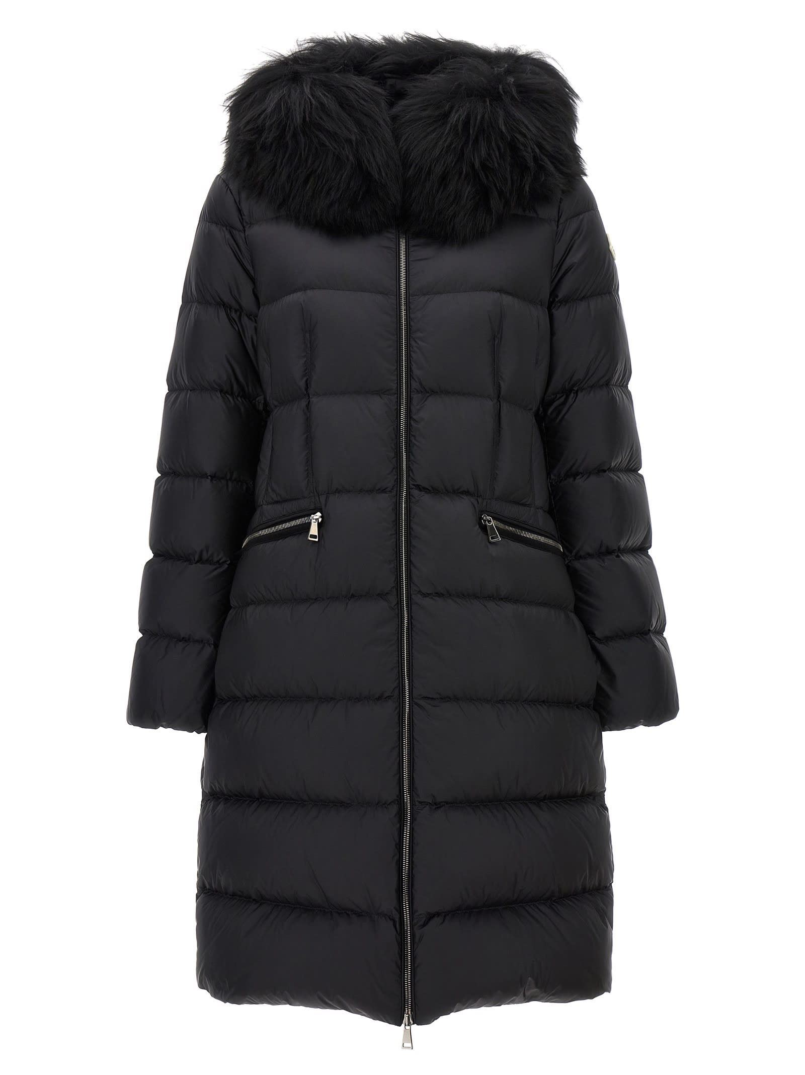 Shop Moncler Boedic Long Down Jacket In Black