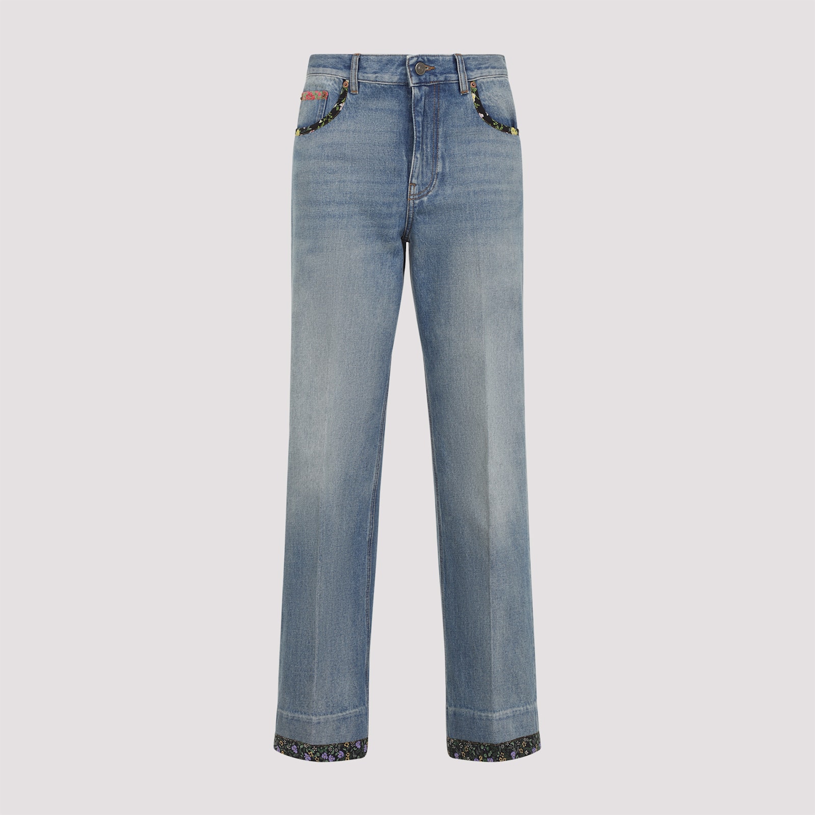 Valentino Cotton Jeans In Blue