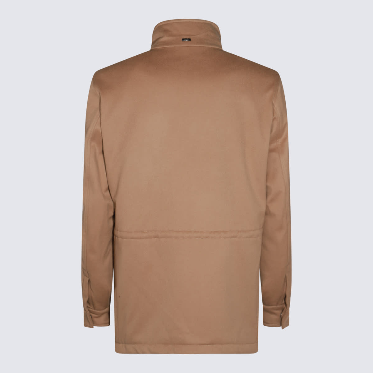 Shop Herno Camel Wool Coat In Brown