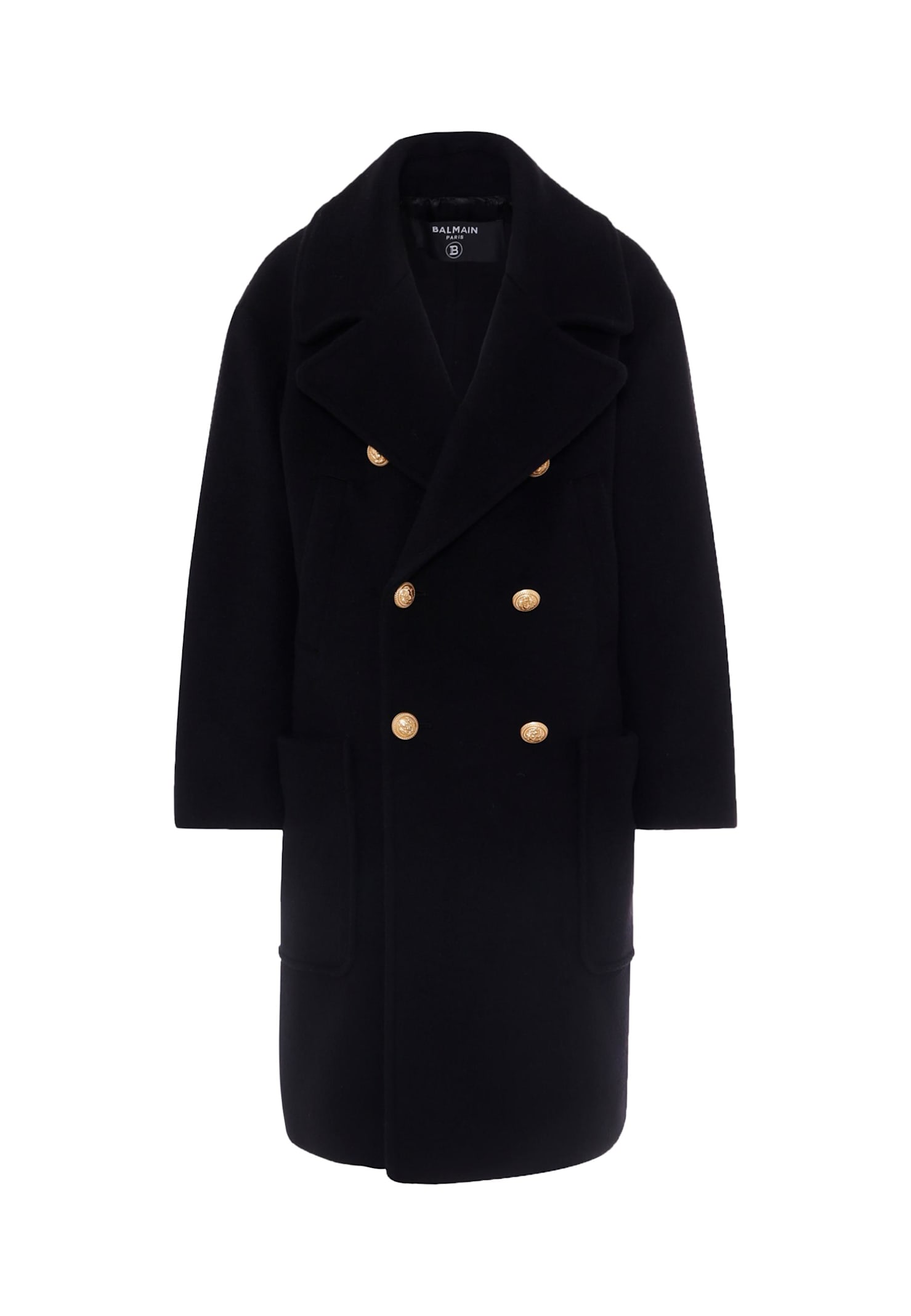 Balmain Black Coat For Girl In Black