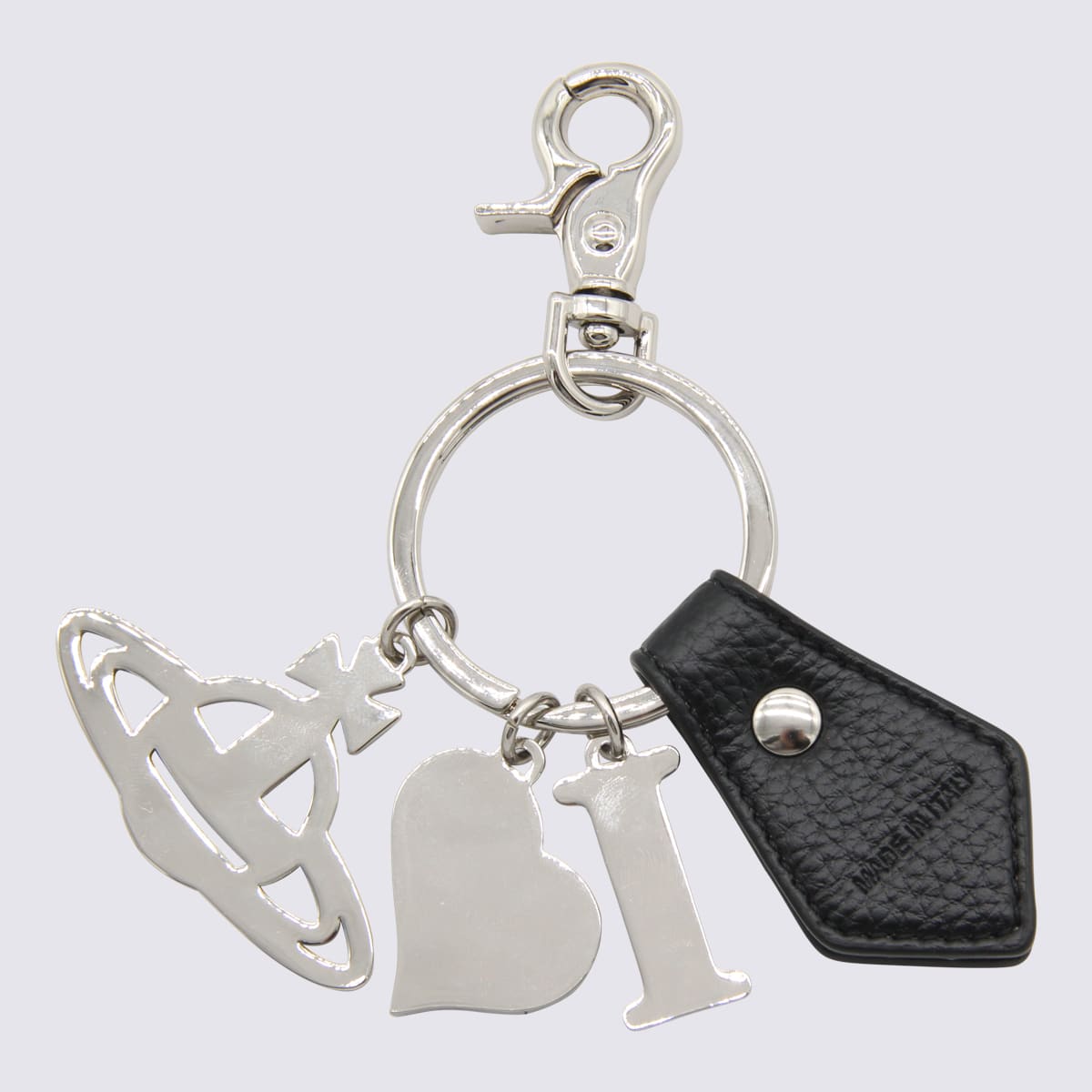 Shop Vivienne Westwood Silver Tone Metal Key Rings In Black