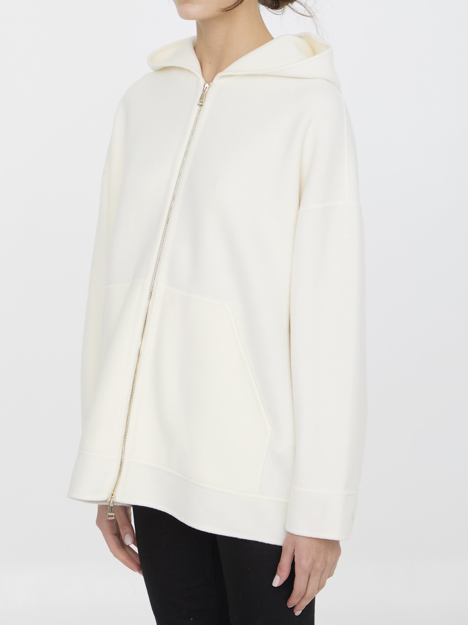 Shop Max Mara Saio Zip-up Hoodie In White