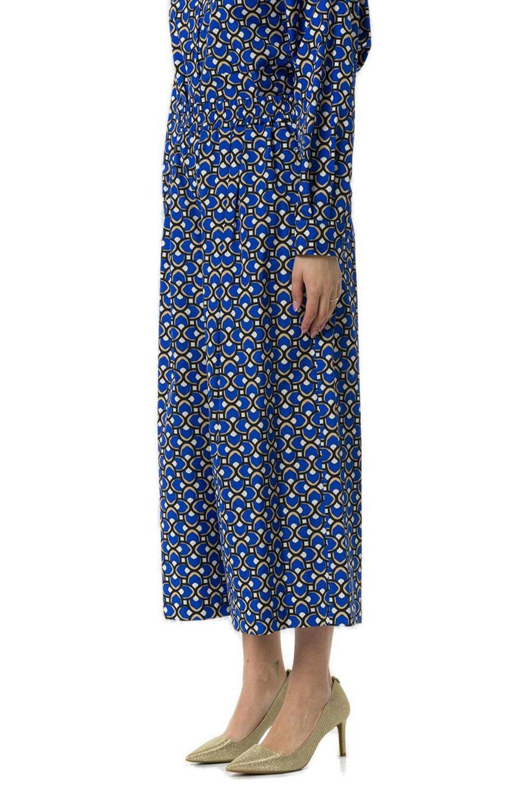 Weekend Max Mara All-over Patterned Wide Leg Pants In Blue