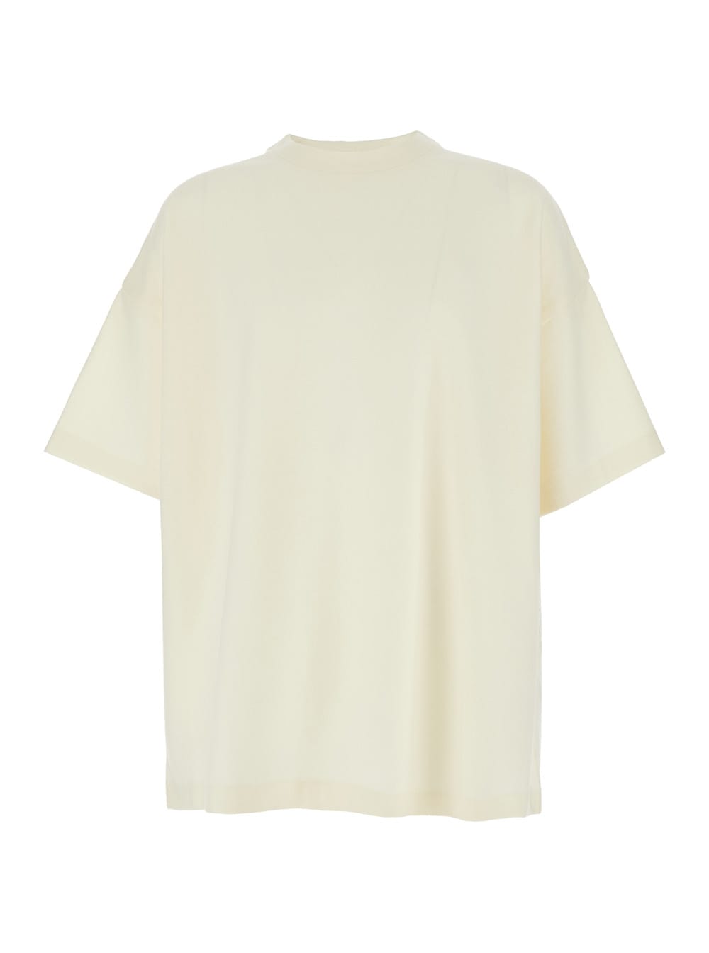 Shop Fear Of God Beige T-shirt With Patch Logo On The Back In Cotton Man