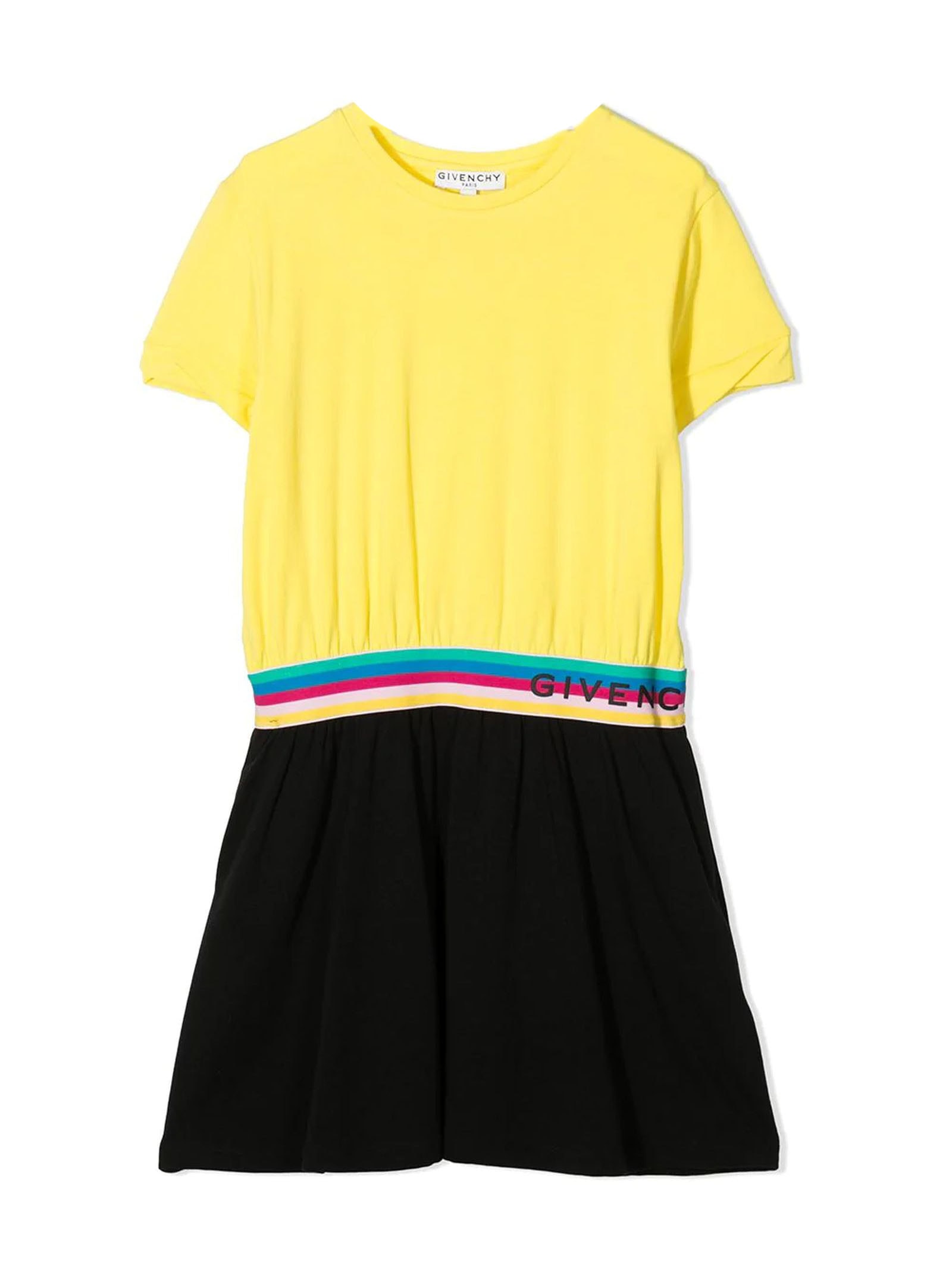 Givenchy Yellow And Black Cotton T-shirt Dress