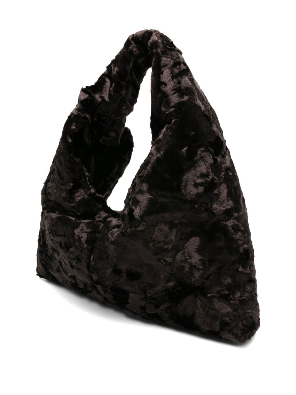 La Milanesa Large Triangle Shoulder Bag With Top Handle In Brown