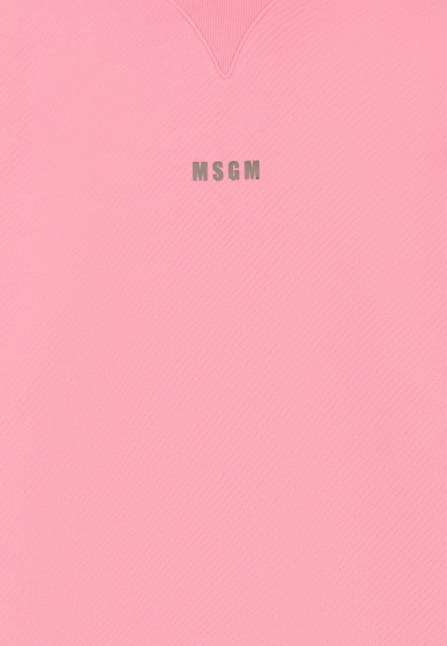 Msgm Pink Sweatshirt For Girl With Logo In Neutral