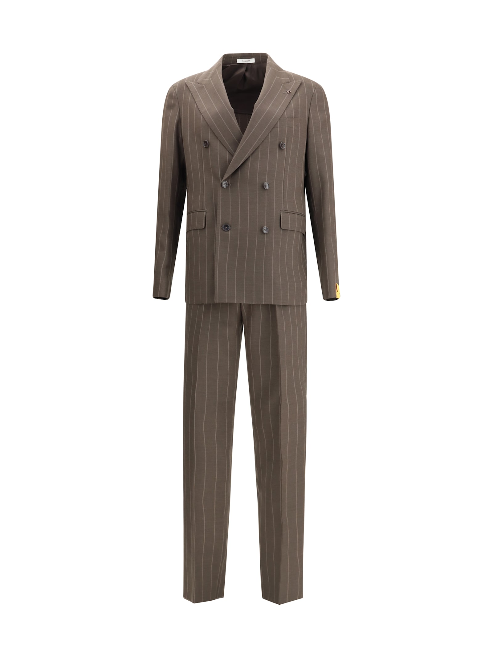 Tagliatore Double-breasted Suit In Brown