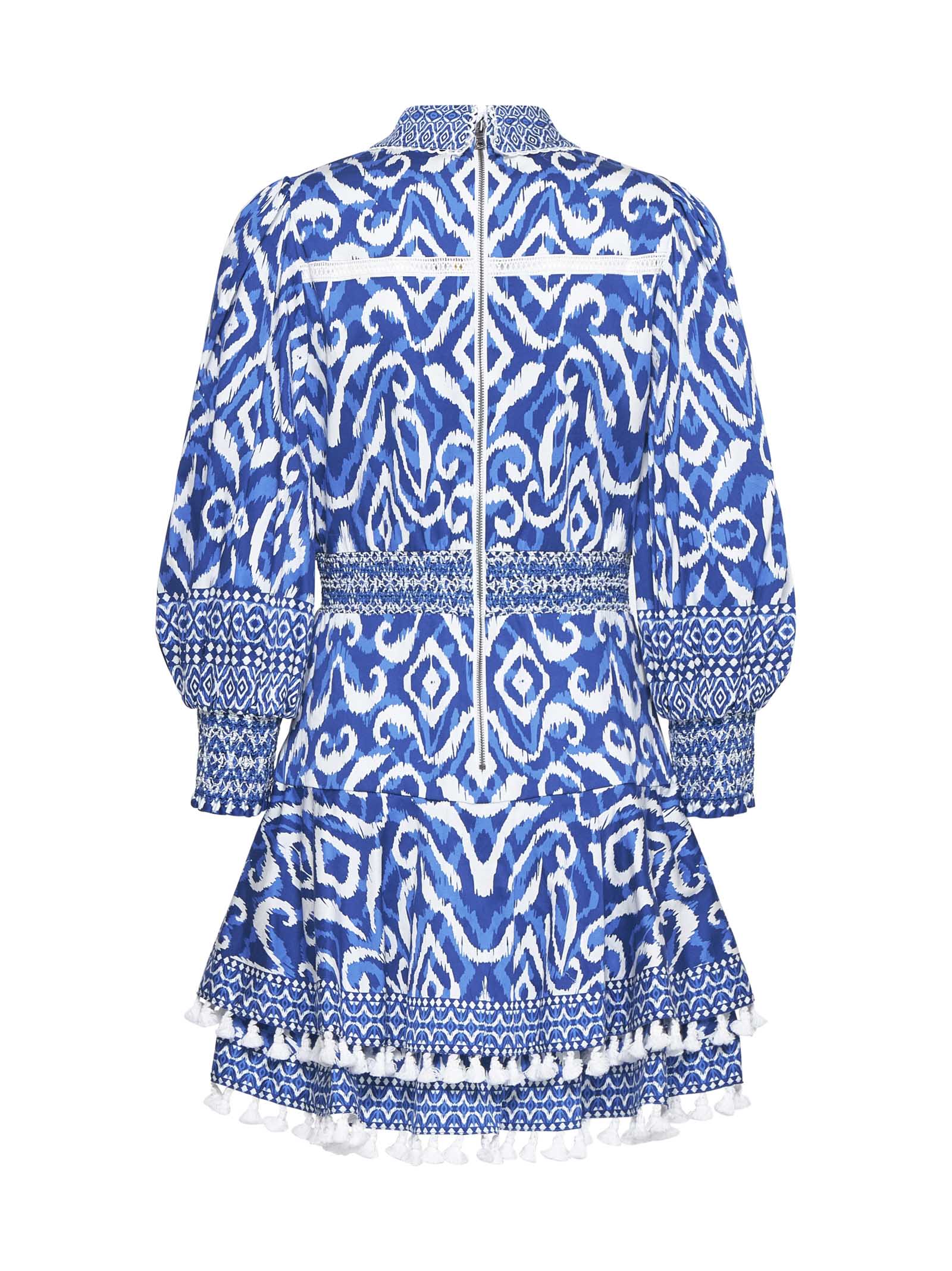 Shop Alice And Olivia Dress In Artisan Ikat French Blue