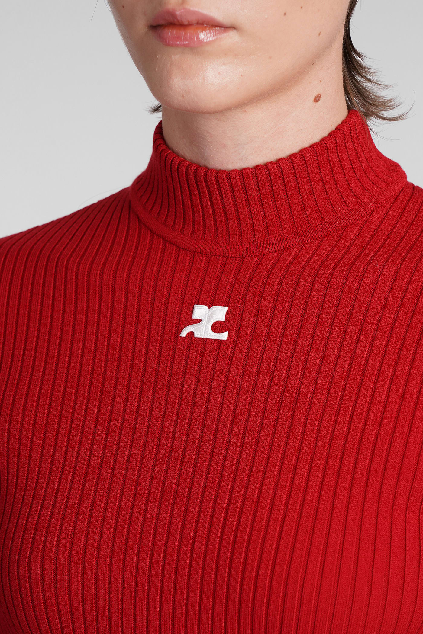 COURRÈGES KNITWEAR IN RED VISCOSE 