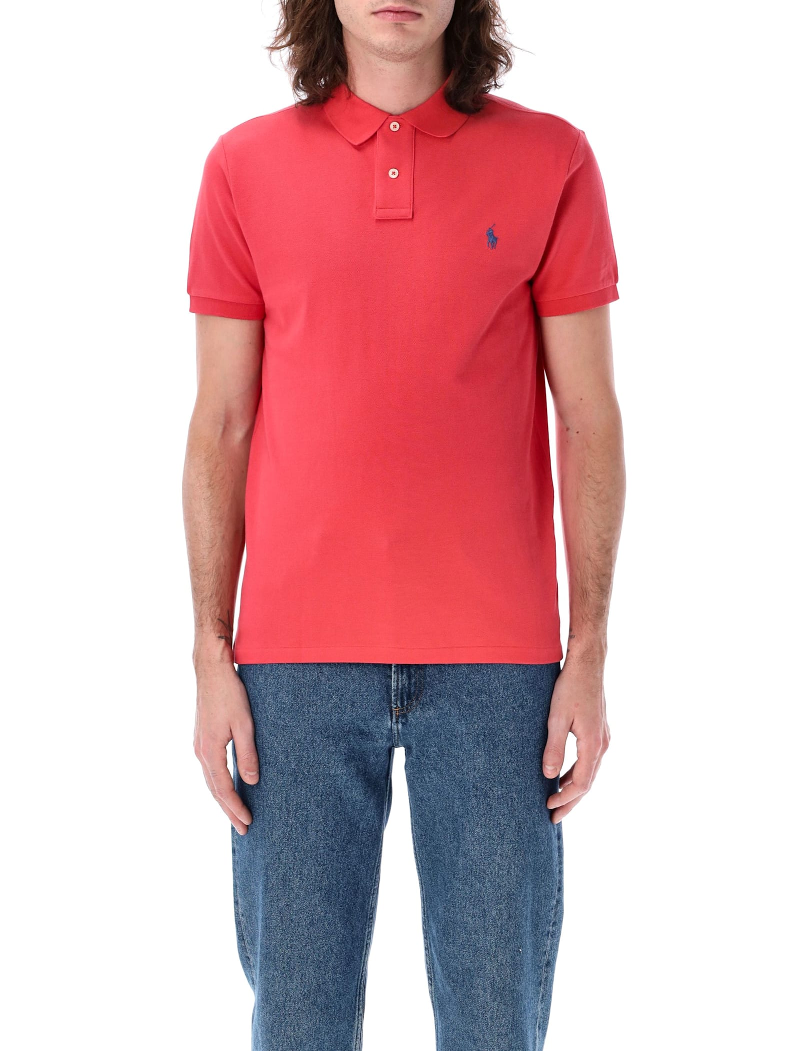 Polo Ralph Lauren Classic Fit Mesh Polo Shirt In Spring Red