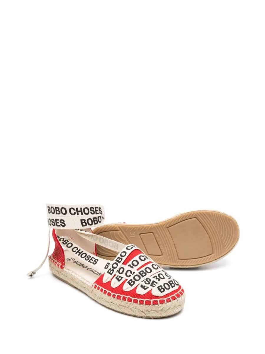 Bobo Choses Red Espadrilles For Girl With Logo In Red