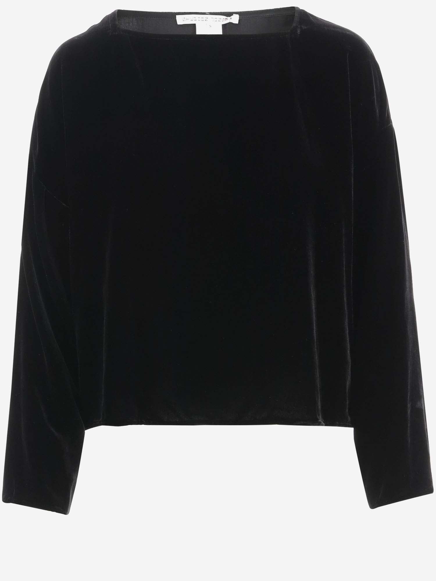 Shop Stephan Janson Viscose Blend Top In Black