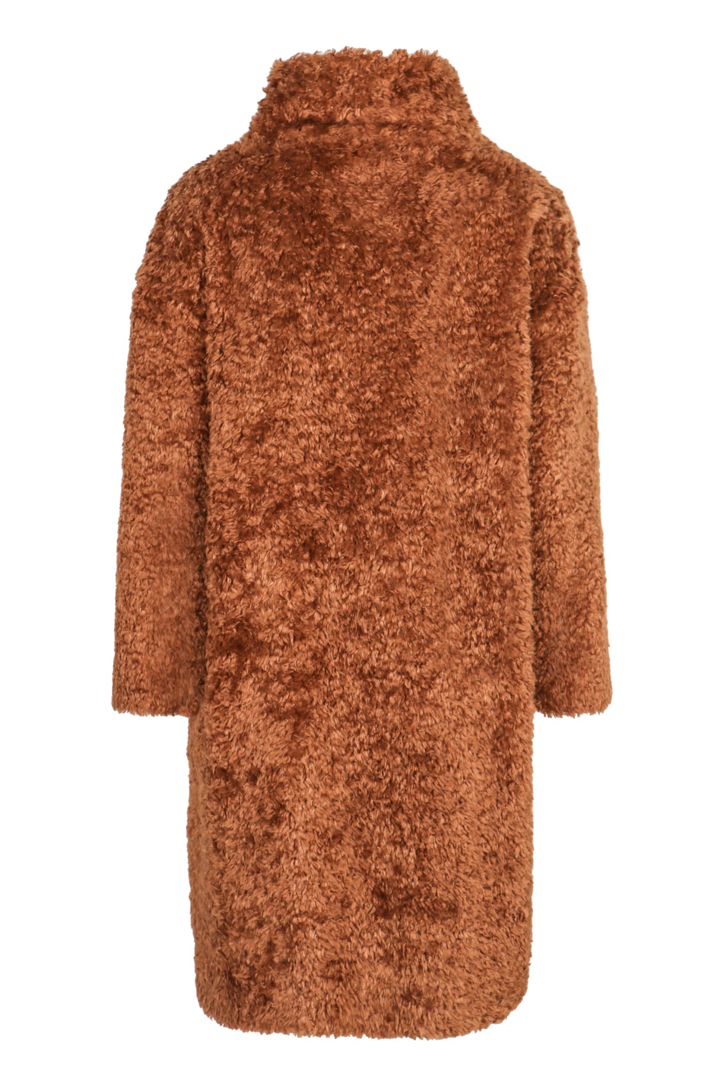 Shop Herno Faux Fur Coat In Camel