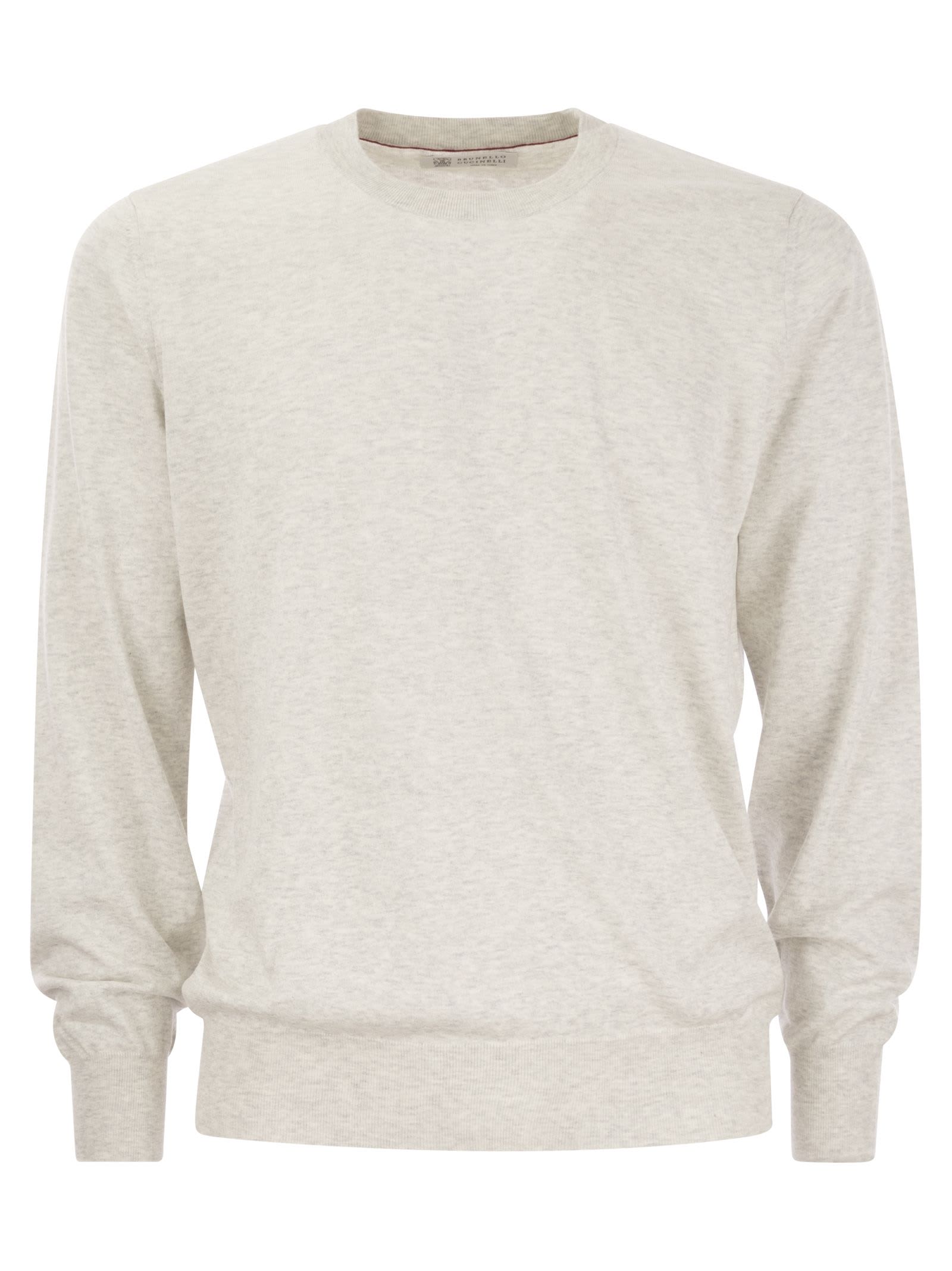 Shop Brunello Cucinelli Lightweight Cotton Jersey In Light Grey