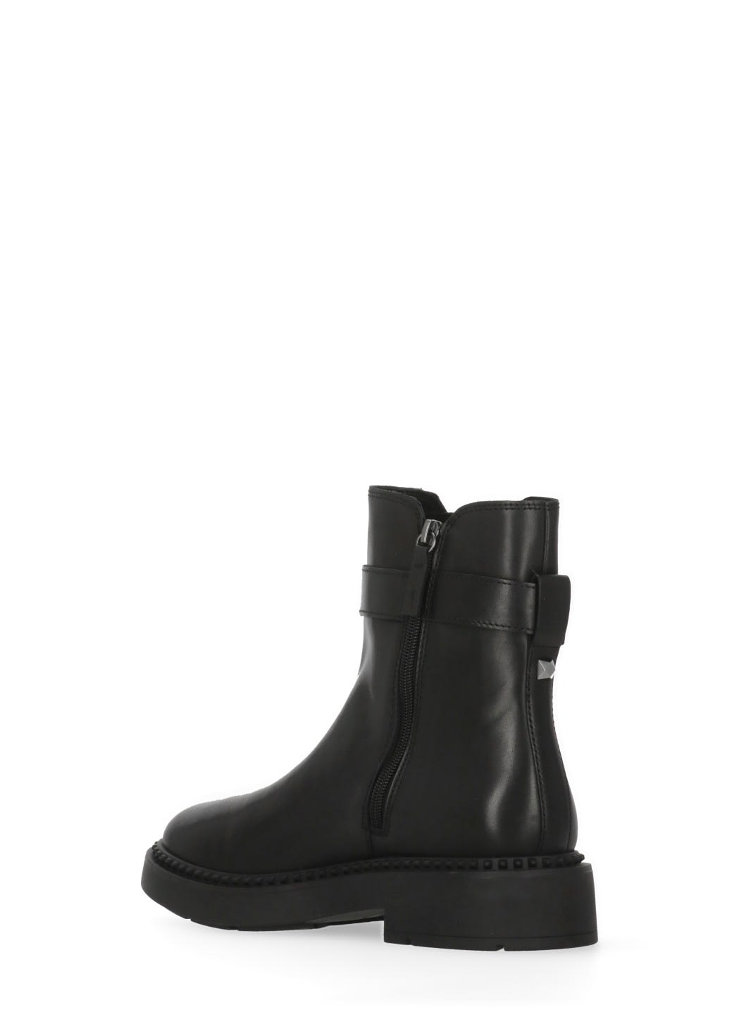 Ash Leather Chelsea Ankle Boots With Block Heel In Black
