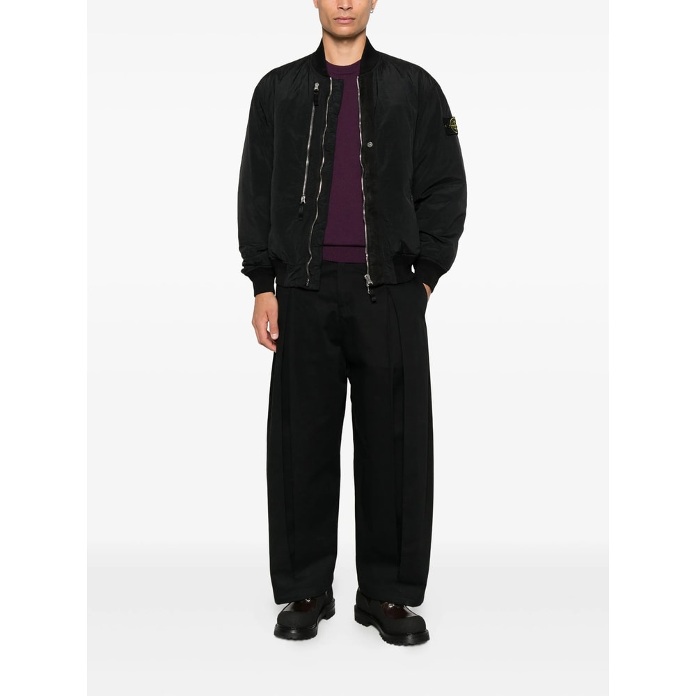 Stone Island Compass-badge Bomber Jacket In Black