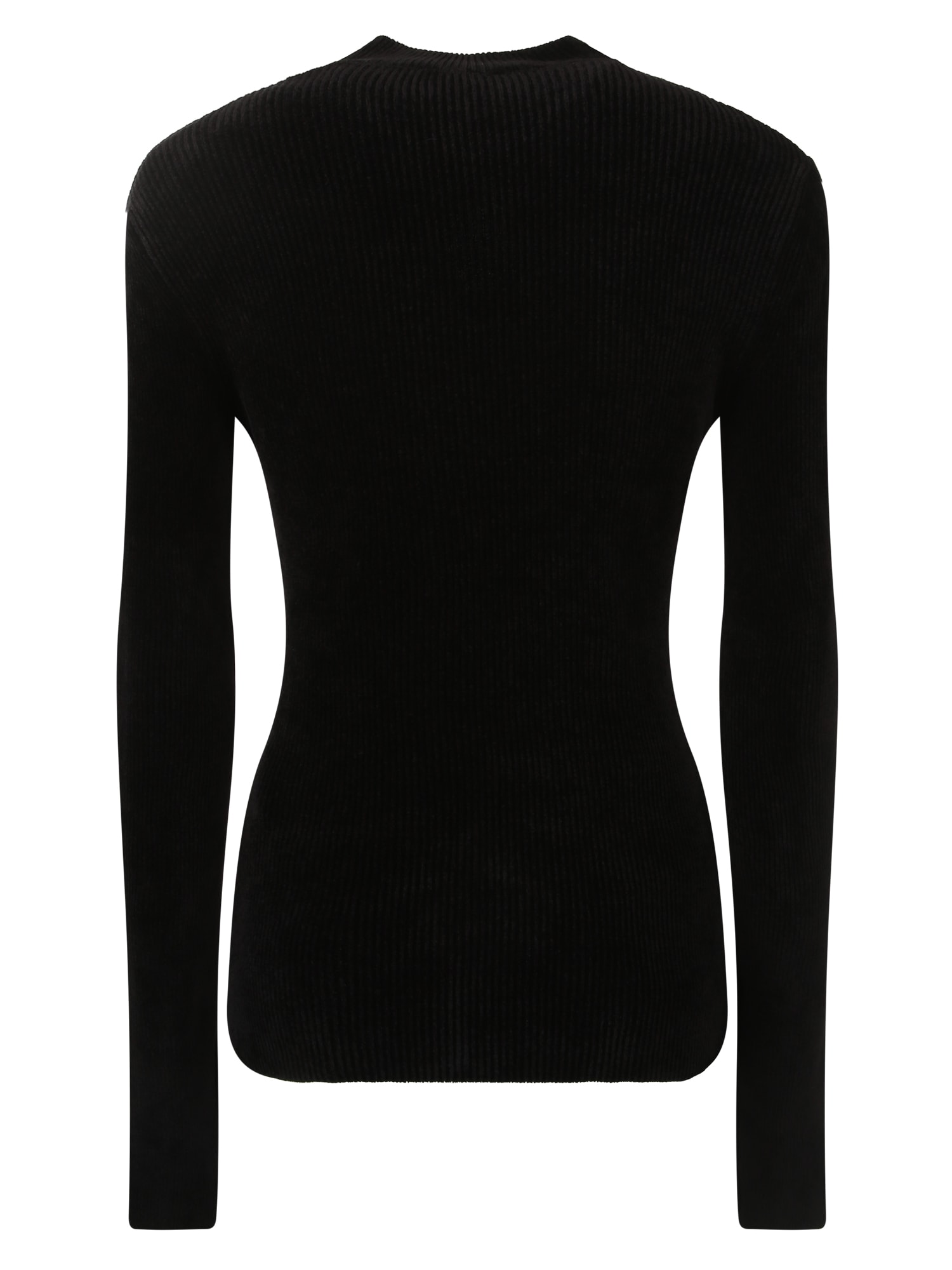 Msgm Magl Colloalto Pop Chenille Nero In Black