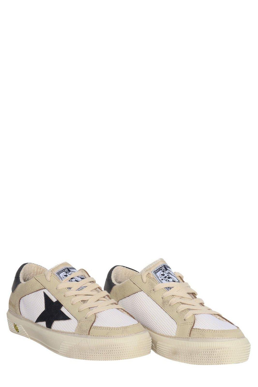 Shop Golden Goose Stardan Star Patch Distressed Sneakers