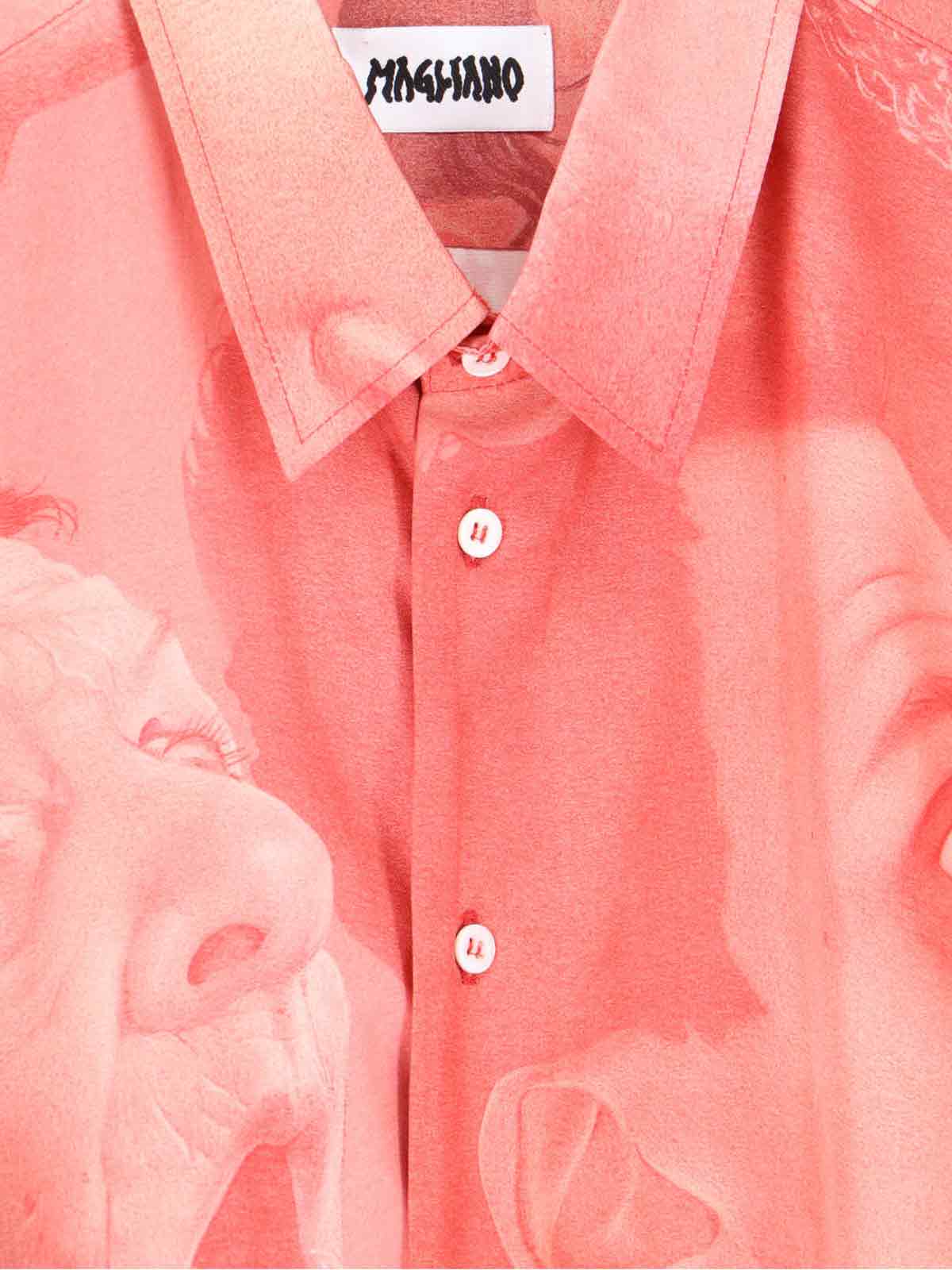 Magliano Graphic Print Long Sleeve Button-down Shirt In Pink